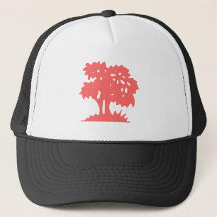 Cartoon Tree - Tropisches Rosa Truckerkappe