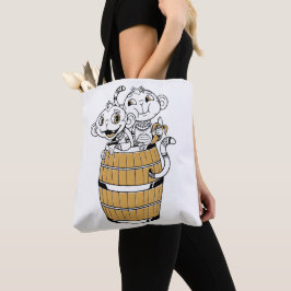 Cartoon Tribal Monkey Tote