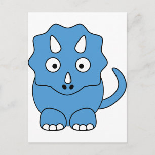 Cartoon Triceratops (blau) Postkarte