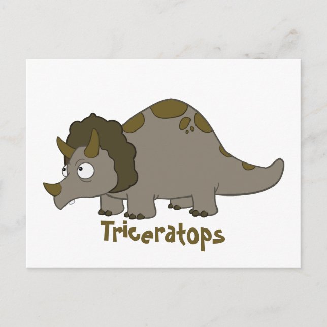 Cartoon Triceratops Postkarte (Vorderseite)