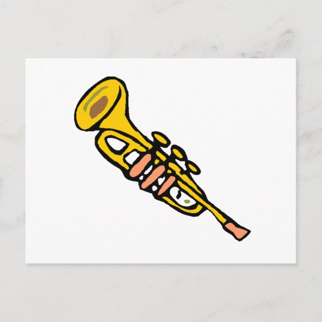Cartoon Trumpet Postkarte (Vorderseite)