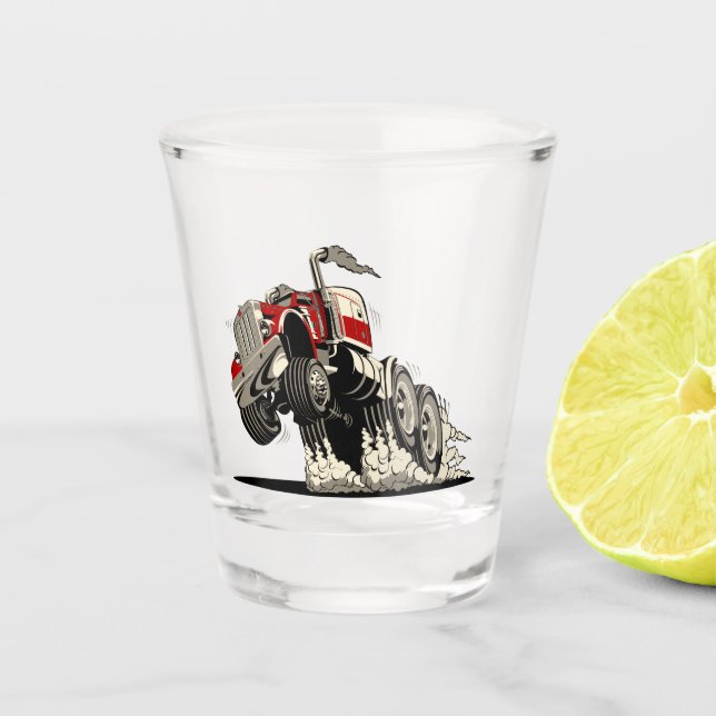 Cartoon truxk schnapsglas (Vorderseite)