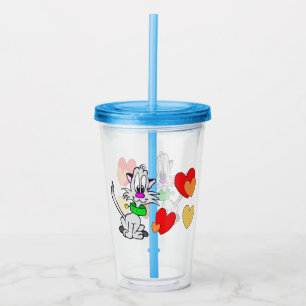 Cartoon Tumbler: Liebliche graue Katze Acryltrinkbecher