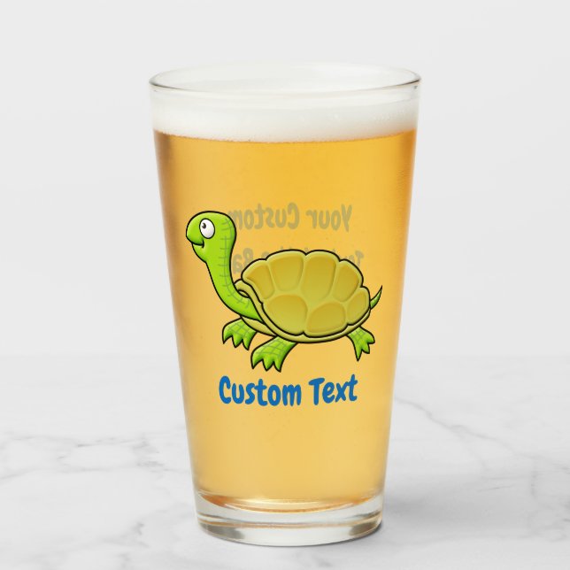 Cartoon Turtle Glas (Vorne (Gefüllt))