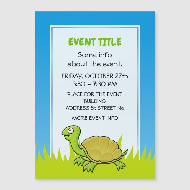 Cartoon Turtle Magnetkarte (Vorderseite)