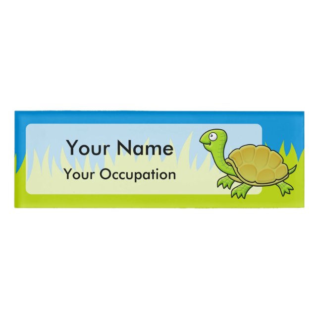 Cartoon Turtle Namenschild (Vorderseite)