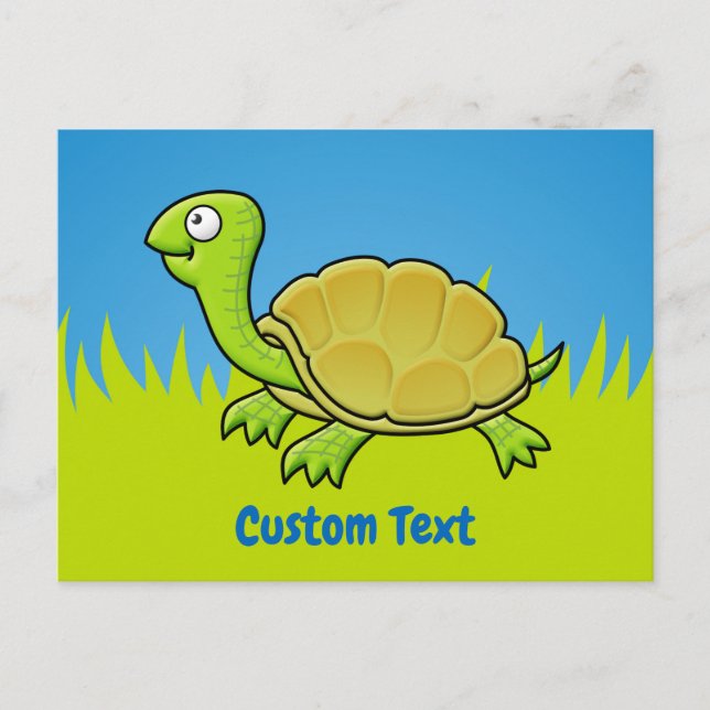 Cartoon Turtle Postcard Postkarte (Vorderseite)