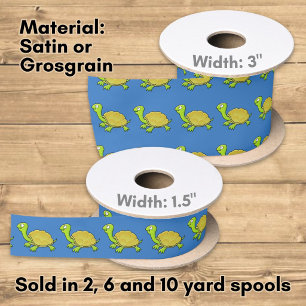 Cartoon Turtle Satinband