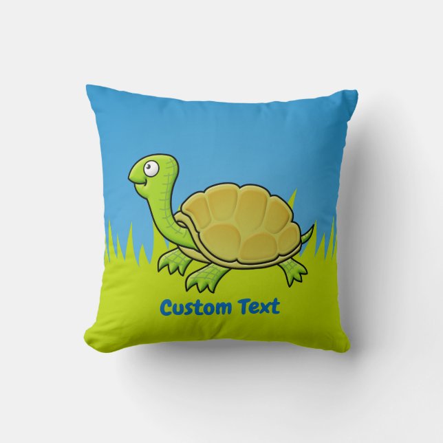 Cartoon Turtle Throw Kissen (Vorderseite)