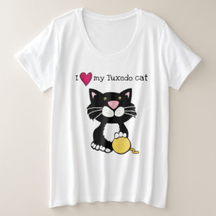 Cartoon Tuxedo Cat Tee Shirt