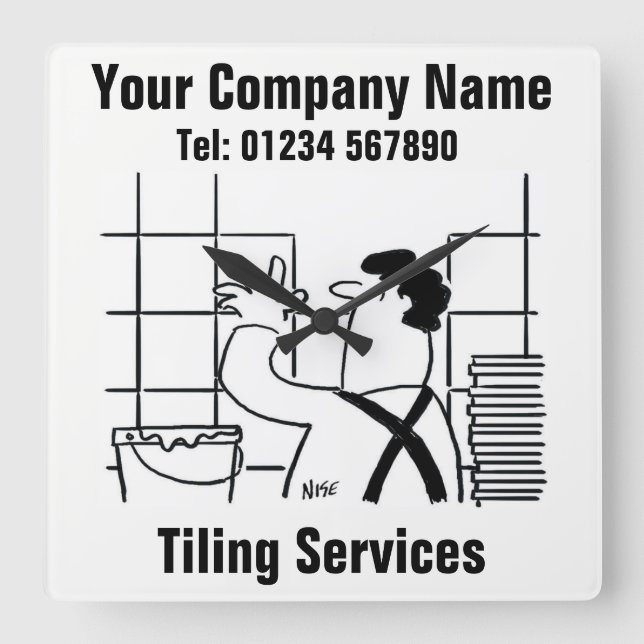 Cartoon-Uhr für das Zählen von Diensten Quadratische Wanduhr (Vorderseite)