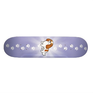 Cartoon-unbekümmerter Königcharles Spaniel Skateboard