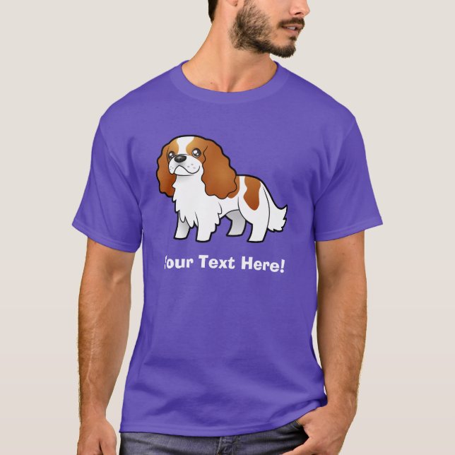 Cartoon-unbekümmerter Königcharles Spaniel T-Shirt (Vorderseite)