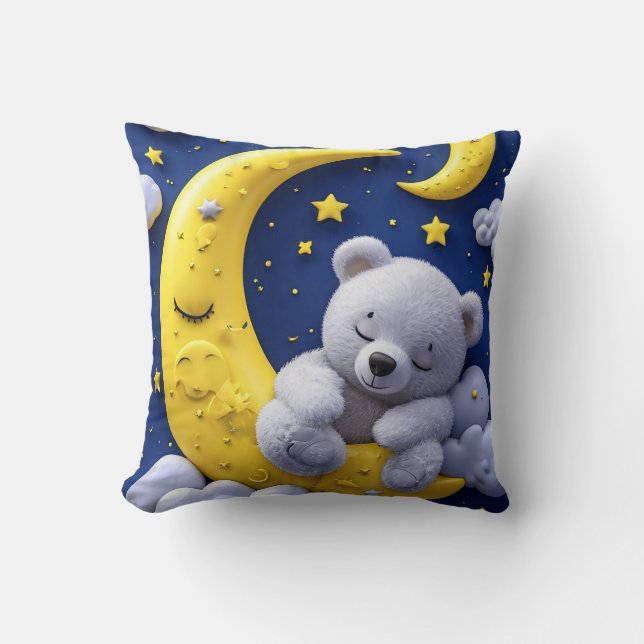 Cartoon und Mond Kissen (Vorderseite)