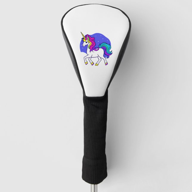 Cartoon Unicorn Golf Headcover (Vorderseite)