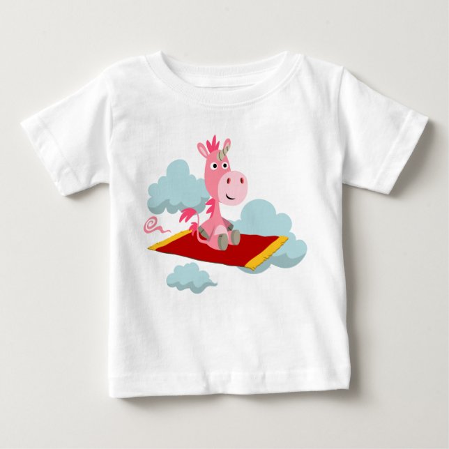 Cartoon Unicorns magischer Teppichfahrer Baby T -  Baby T-shirt (Vorderseite)