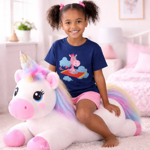 Cartoon Unicorns magischer Teppichfahrer Kinder T  T-Shirt