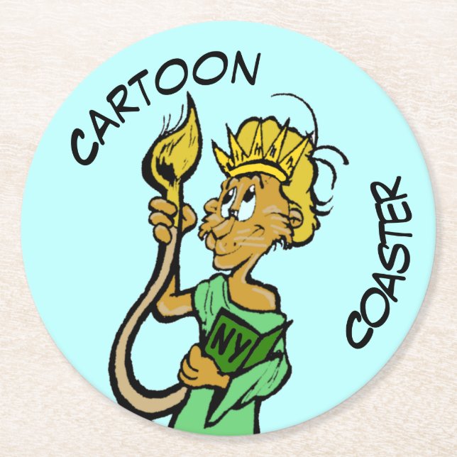 Cartoon Untersetzer: Liberty Lion Untersetzer (Vorderseite)