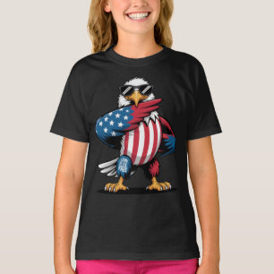 Cartoon USA Bald Adler Geboren, 4. Juli fliegen fr T-Shirt