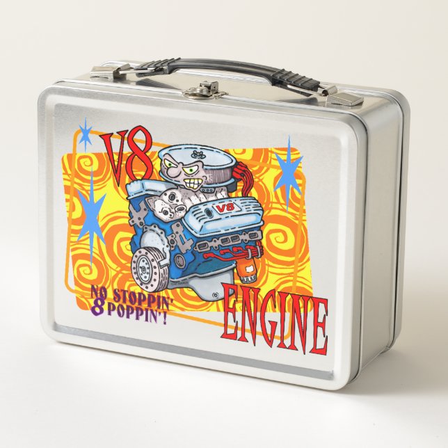 CARTOON V-8 MOTOR METALL BROTDOSE (Vorderseite)