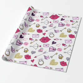 Cartoon Valentinstag Geschenkpapier