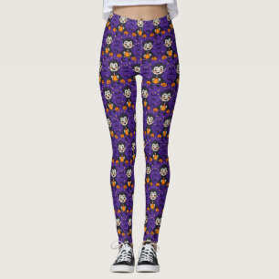 Cartoon Vampire Halloween - Kürbis, Bat Leggings