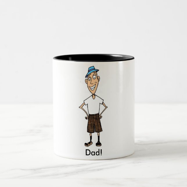 Cartoon Vater Zweifarbige Tasse (Mittel)