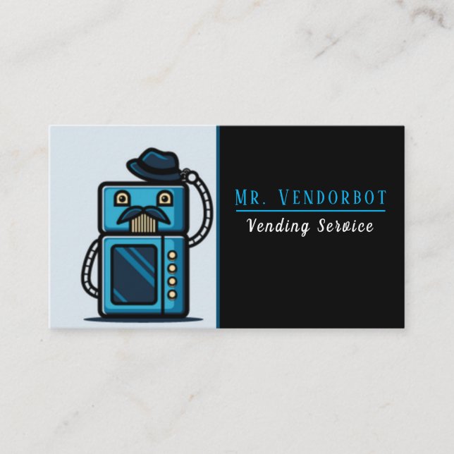 Cartoon Vending Machine Service Business Card Visitenkarte (Vorderseite)