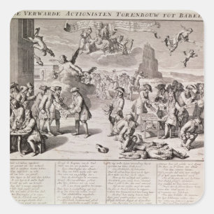 Cartoon verleumdet das katastrophale Experiment Quadratischer Aufkleber