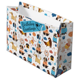 Cartoon verrückter Hund nahtlos Muster große Gesch Große Geschenktüte