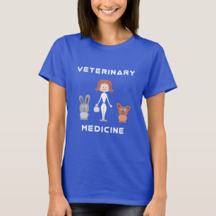 Cartoon-Veterinärmedizin-Frau T-Shirt
