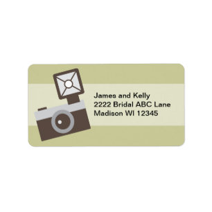 Cartoon Vintag Camera Adressaufkleber