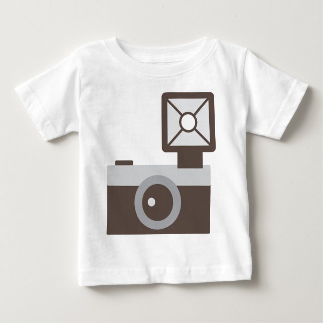 Cartoon-Vintage Kamera Baby T-shirt (Vorderseite)