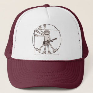 Cartoon Vitruvian Rocker Truckerkappe