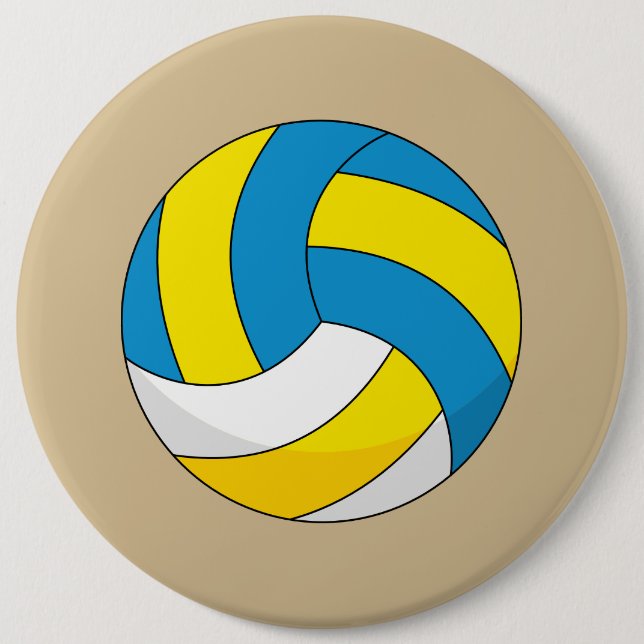 Cartoon Volleyball Ball Button (Vorderseite)