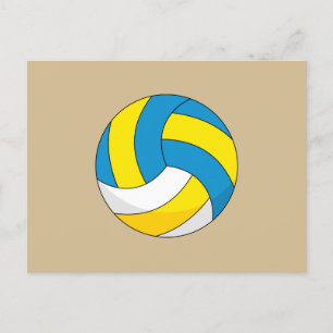 Cartoon Volleyball Ball Feiertagspostkarte