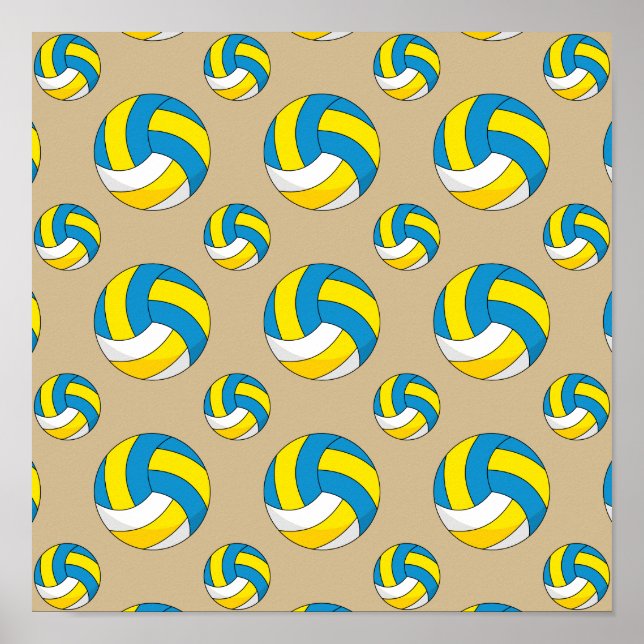 Cartoon Volleyball Ball Poster (Vorne)