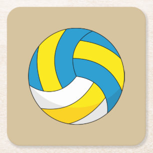 Cartoon Volleyball Ball Rechteckiger Pappuntersetzer