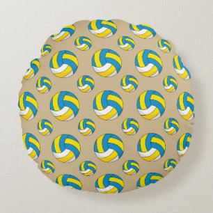 Cartoon Volleyball Ball Rundes Kissen