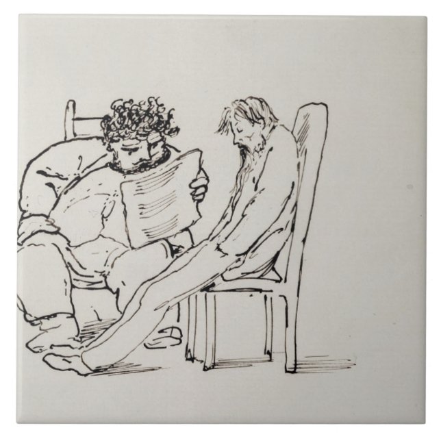 Cartoon von (1834-96) Lesepoesie Williams Morris Fliese (Vorderseite)