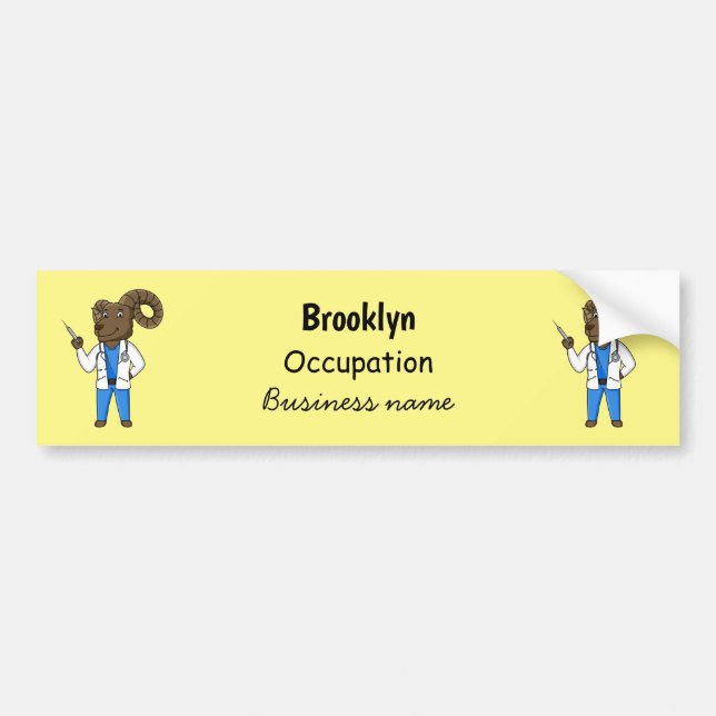 Cartoon von Bighorn-Schafen Autoaufkleber (Vorne)