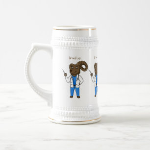 Cartoon von Bighorn-Schafen Bierglas