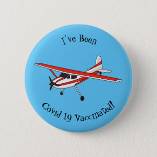 Cartoon von dreirädrigen Flugzeugen Button