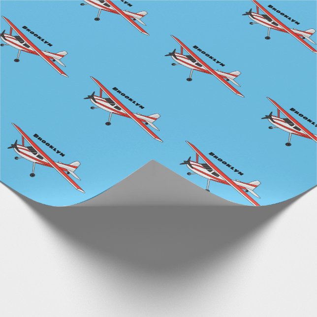 Cartoon von dreirädrigen Flugzeugen Geschenkpapier (Ecke)