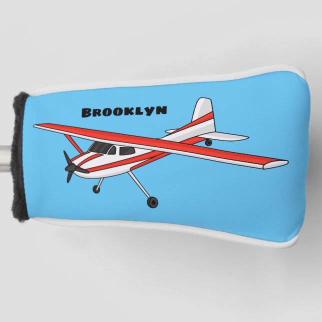 Cartoon von dreirädrigen Flugzeugen Golf Headcover (Vorderseite)