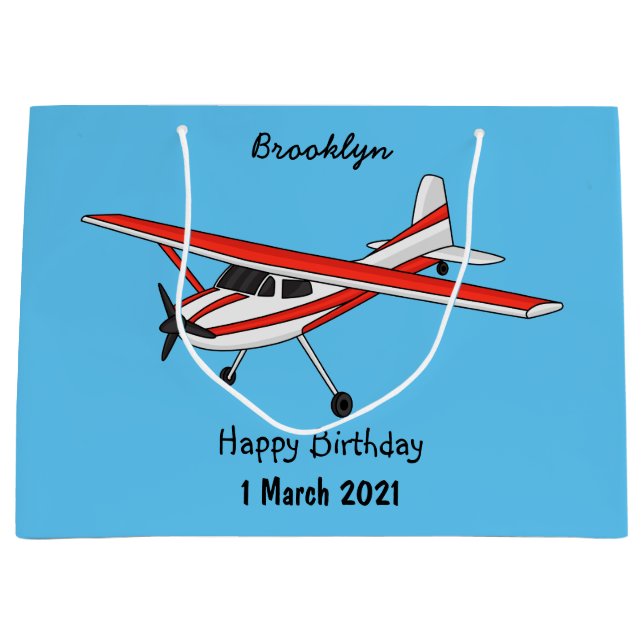 Cartoon von dreirädrigen Flugzeugen Große Geschenktüte (Vorderseite)