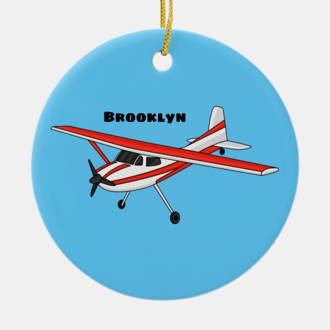 Cartoon von dreirädrigen Flugzeugen Keramik Ornament (Vorne)