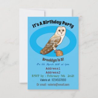 Cartoon von Eulenvögeln Einladung