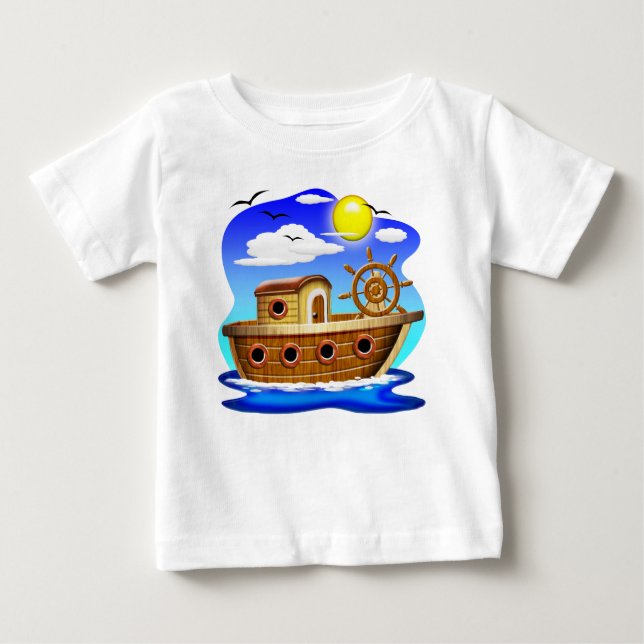 Cartoon von Fischereifahrzeugen Baby T-shirt (Vorderseite)