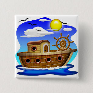 Cartoon von Fischereifahrzeugen Button